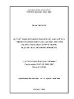 Quản lý hoạt động kiểm tra đánh giá môn ngữ văn theo hướng phát triển năng lực cho học sinh trường trung học cơ sở võ thị sáu, quận lê chân, thành phố hải phòng 