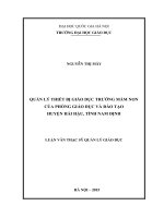 Quản lí thiết bị giáo dục trường mầm non của phòng giáo dục và đào tạo huyện hải hậu, tỉnh nam định 