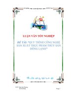 BÁO cáo THỰC tập tốt NGHIỆP QUY TRÌNH CÔNG NGHỆ sản XUẤT THỰC PHẨM THỦY sản ĐÔNG LẠNH 