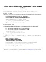 How to join two or more simple sentences into a single complex sentence 