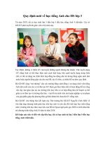 Quy định mới về học tiếng Anh cho HS lớp 3