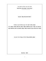 Nâng cao năng lực tư duy hóa học của học sinh trung học phổ thông qua việc sử dụng hệ thống bài tập hóa học về kim loại chuyển tiếp 