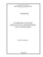 Cơ sở khoa học của bộ chỉ số đánh giá năng lực cạnh tranh áp dụng cho các trường đại học 