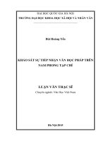 Khảo sát sự tiếp nhận văn học pháp trên nam phong tạp chí 