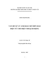 Vấn đề xử lý ảnh báo chí trên báo điện tử cho điện thoại di động