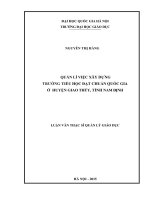 Quản lý việc xây dựng trường tiểu học đạt chuẩn quốc gia ở huyện giao thủy, tỉnh nam định 