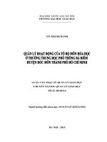Quản lý hoạt động của tổ bộ môn hóa học ở trường trung học phổ thông bà điểm, huyện hóc môn, thành phố hồ chí minh 