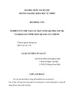 Nghiên cứu chế tạo các hạt nano zns pha tạp mn và khảo sát tính chất quang của chúng 