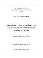 TÌM HIỂU QUY TRÌNH SẢN XUẤT HÁ CẢO TẠI CT CP CHẾ BIẾN HÀNG XUẤT KHẨU CẦU TRE