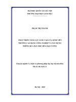 Phát triển năng lực sáng tạo của sinh viên trường cao đẳng công nghiệp và xây dựng thông qua dạy học hóa đại cương 