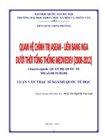 Quan hệ chính trị ASEAN   liên bang nga dưới thời tổng thống medvedev ( 2008  2012) 