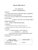 Giáo án Tiếng Anh 12 Unit 1: Home life