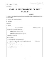 Giáo án Tiếng Anh 11 unit 16: The wonders of the world