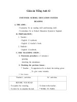 Giáo án Tiếng Anh 12 unit 4: School education system