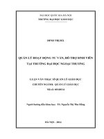 Biện pháp quản lý hoạt động tư vấn, hỗ trợ sinh viên tại trường đại học ngoại thương 