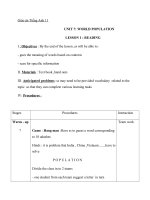 Giáo án Tiếng Anh 11 Unit 7: World population