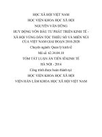 Huy động vốn đầu tư phát triển kinh tế - xã hội vùng dân tộc thiểu số và miền núi của Việt Nam giai đoạn 2010-2020