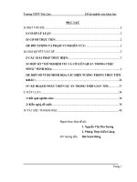 ĐỀ tài TĂNG sự HỨNG THÚ học môn hóa học BẰNG CÁCH THỰC HIỆN các THÍ NGHIỆM VUI và có LIÊN QUAN TRONG CUỘC SỐNG 