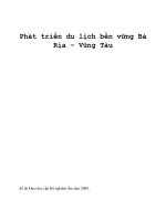 Phát triển du lịch bền vững bà rịa – vũng tàu