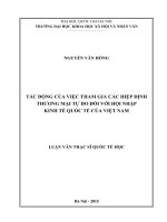 Tác động của việc tham gia các hiệp định thương mại tự do đối với hội nhập kinh tế quốc tế của việ nam 