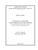 Sự tham gia của cộng đồng vào quá trình xây dựng nông thôn mới ( trường hợp thân tân mỹ, xã thụy hương, huyện chương mỹ, thành phố hà nội) 