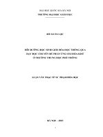 Bồi dưỡng học sinh giỏi hóa học thông qua dạy học chuyên đề phản ứng oxi hóa khử ở trường trung học phổ thông 