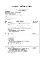 Giáo án Tiếng Anh 12 unit 4: School education system