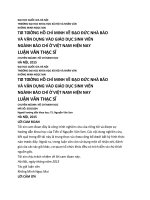 Tư tưởng hồ chí minh về đạo đức nhà báo và vận dụng vào giáo dục sinh viên ngành báo chí ở việt nam hiện nay 