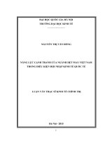 Năng lực cạnh tranh của ngành dệt may việt nam trong điều kiện hội nhập kinh tế quốc tế 