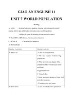 Giáo án Tiếng Anh 11 Unit 7: World population