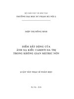 Luận văn Điểm bất động của ánh xạ kiểu Caristi đa trị trong không gian Metric nón