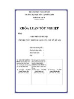 KHÓA LUẬN KHU PHỐ cổ hà nội với VIỆC PHÁT TRIỂN DU LỊCH của THỦ đô hà nội 