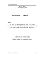 CHUYÊN đề kế TOÁN tập hợp CHI PHÍ sản XUẤT và TÍNH GIÁ THÀNH sản PHẨM tại CÔNG TY cổ PHẦN sản XUẤT KINH DOANH XUẤT NHẬP KHẨU LAM sơn   THÁI BÌNH 