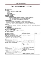 Giáo án Tiếng Anh 12 unit 8: Life in the future