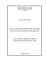 Quản lý hàng hóa kinh doanh tạm nhập 