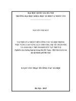Vai trò của nhân viên công tác xã hội trong việc nâng cao năng lực cho cha mẹ về chăm sóc và giáo dục trẻ em khuyết tật trí tuệ ( ngiên cứu trường hợp tại trung tâm hy vọng   hội cứu trợ trẻ em tàn tật thành phố hà nội 