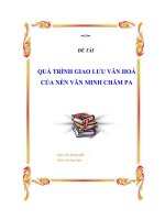ĐỀ tài QUÁ TRÌNH GIAO lưu văn HOÁ của nền văn MINH CHĂM PA 