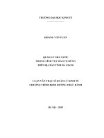 Quản lý nhà nước trong lĩnh vực bảo vệ rừng trên địa bàn tỉnh hà giang 