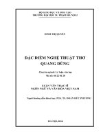 Đặc điểm nghệ thuật thơ quang dũng