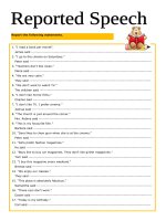 reported speech excercise 