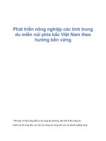 Phát triển nông nghiệp các tỉnh trung du miền núi phía bắc việt nam theo hướng bền vững