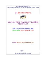 ĐÁNH GIÁ THỰC TRẠNG BHYT TẠI BỆNH VIỆN QUẬN 3