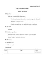 Giáo án Tiếng Anh 11 Unit 6: Competitions