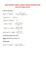 (LÝ THUYẾT+ BÀI TẬP + CÁCH GIẢI) PHƯƠNG TRÌNH LOGARIN BẰNG NHIỀU PHƯƠNG PHÁP