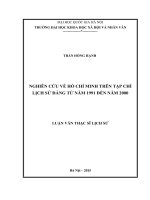 Nghiên cứu về hồ chí minh trên tạp chí lịch sử đảng từ năm 1991 đến năm 2000 
