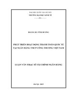 Phát triển hoạt động thanh toán quốc tế tại ngân hàng TMCP công thương việt nam 