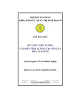 KHÓA LUẬN tốt NGHIỆP đại học kế TOÁN TIỀN LƯƠNG và PHÂN TÍCH LƯƠNG tại CÔNG TY PHÀ AN GIANG 
