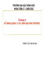 Bài giảng kỹ năng quản lý và lãnh đạo trong nhà trường