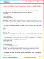 Current affairs march question  answer 2016 PDF by affairscloud 