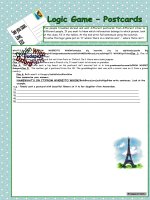 46191 logic game 43rd  postcards  for elementary ss  with key  fully editable  bw 